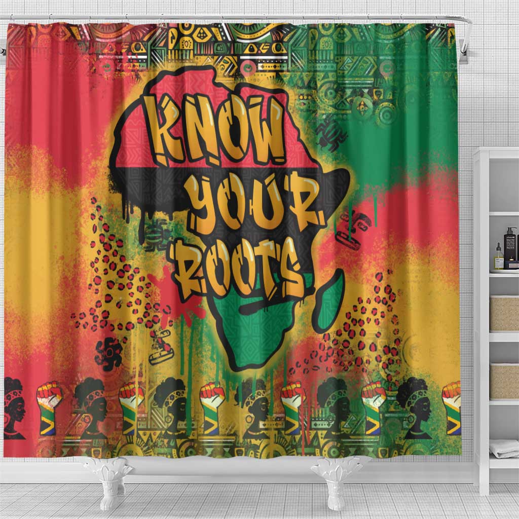 African Map Graffiti Shower Curtain Know You Roots