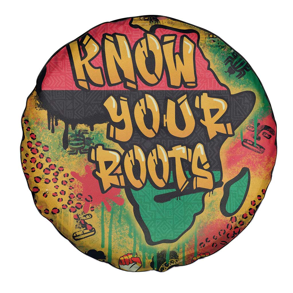 African Map Graffiti Spare Tire Cover Know You Roots - Wonder Print Shop