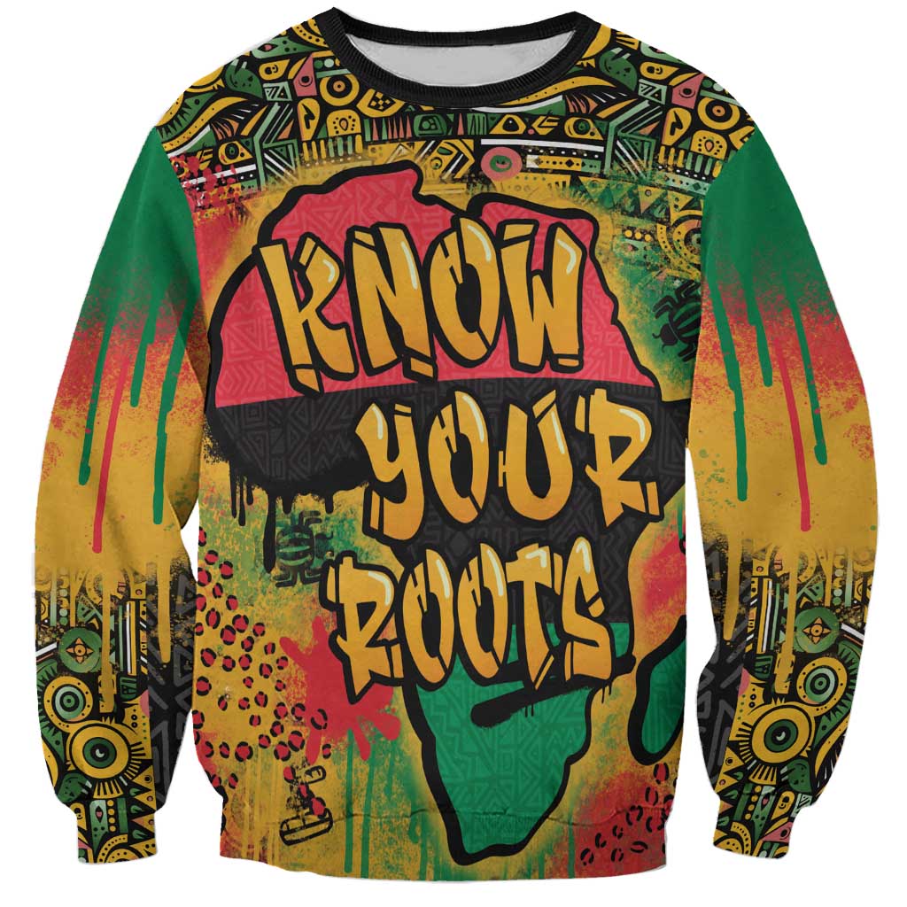 African Map Graffiti Sweatshirt Know You Roots - Wonder Print Shop
