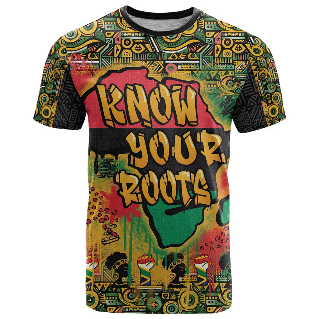 African Map Graffiti T Shirt Know You Roots - Wonder Print Shop
