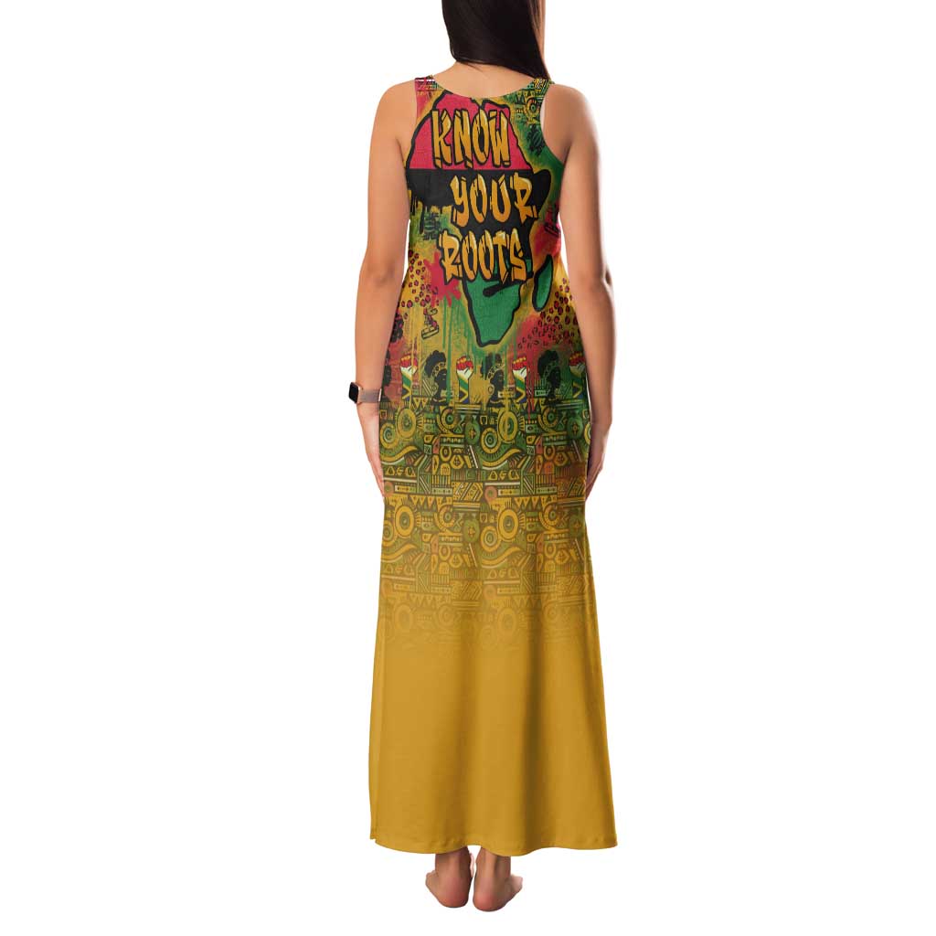 African Map Graffiti Tank Maxi Dress Know You Roots - Wonder Print Shop