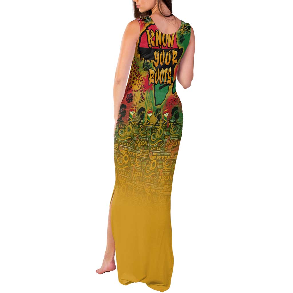 African Map Graffiti Tank Maxi Dress Know You Roots - Wonder Print Shop