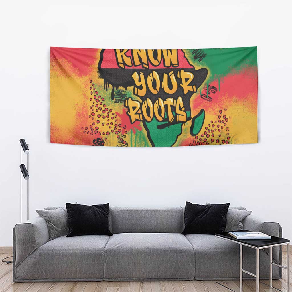 African Map Graffiti Tapestry Know You Roots - Wonder Print Shop