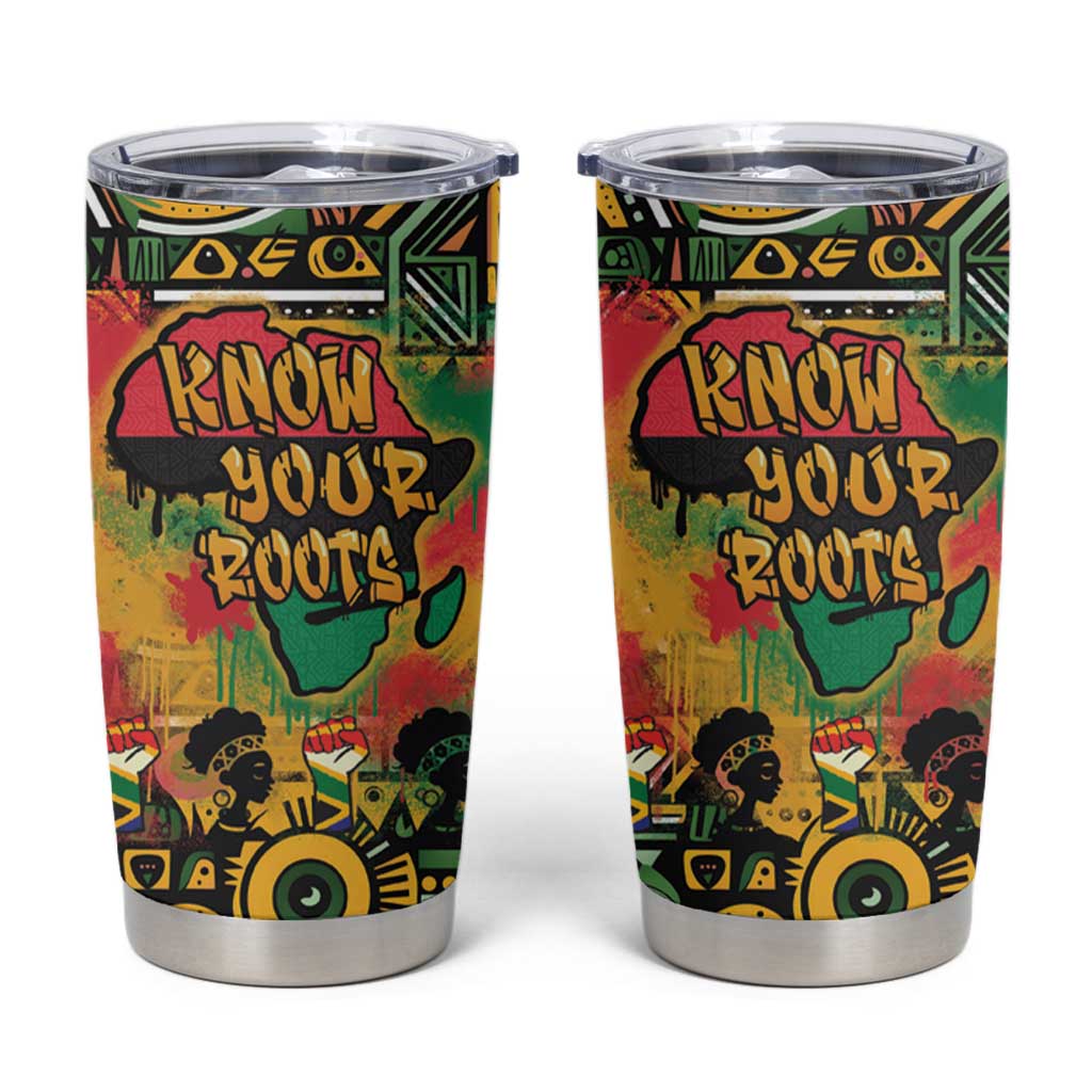 African Map Graffiti Tumbler Cup Know You Roots - Wonder Print Shop