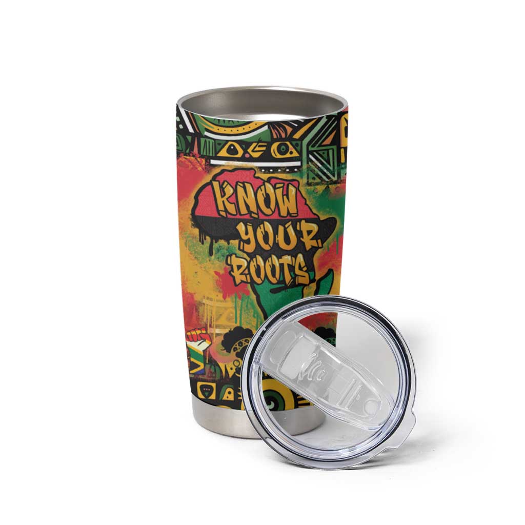 African Map Graffiti Tumbler Cup Know You Roots - Wonder Print Shop