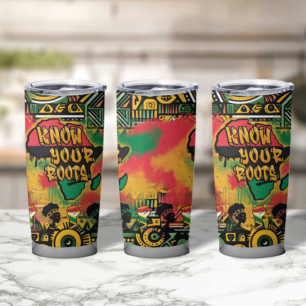 African Map Graffiti Tumbler Cup Know You Roots - Wonder Print Shop