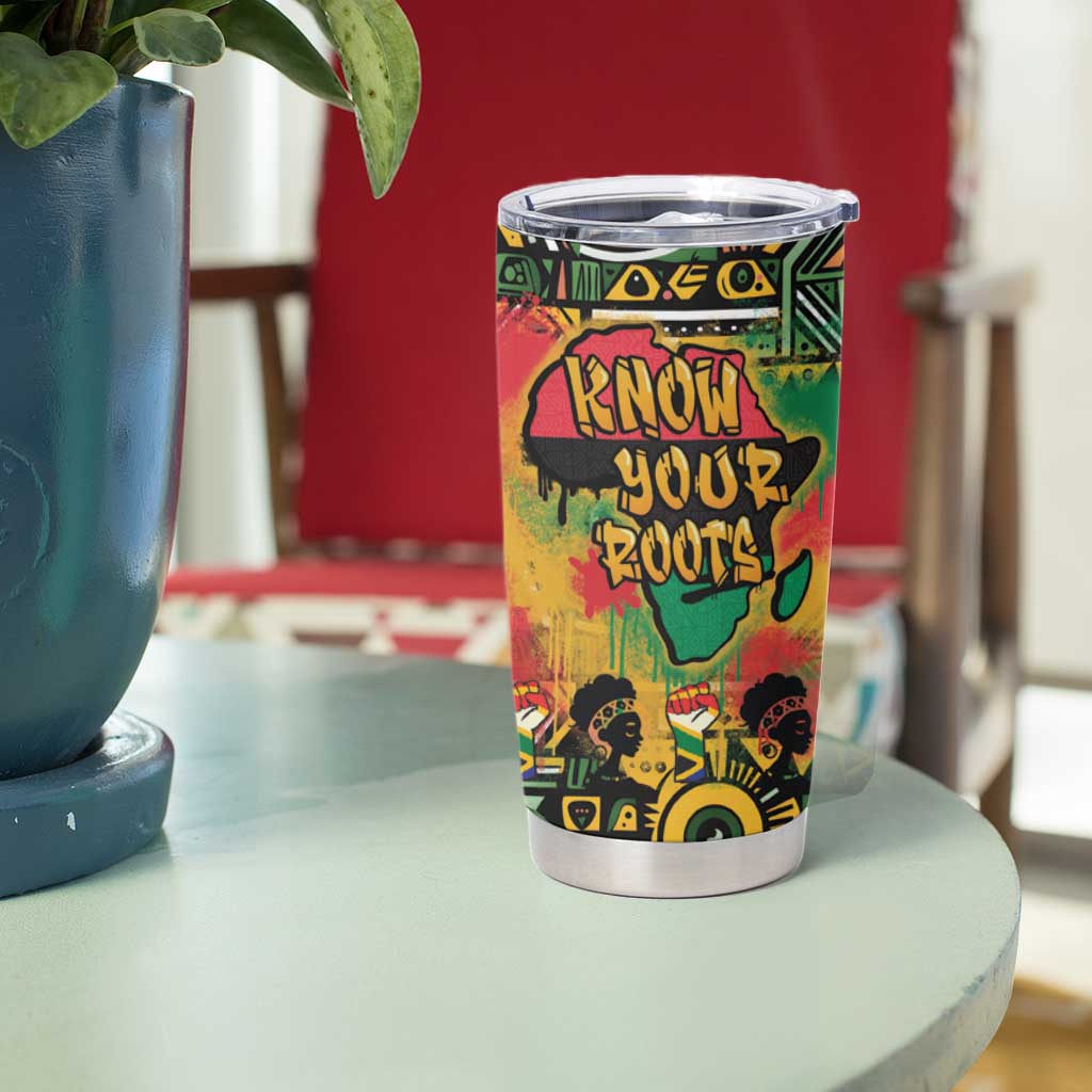 African Map Graffiti Tumbler Cup Know You Roots - Wonder Print Shop