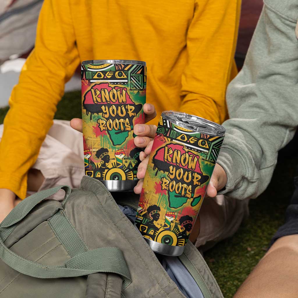 African Map Graffiti Tumbler Cup Know You Roots - Wonder Print Shop