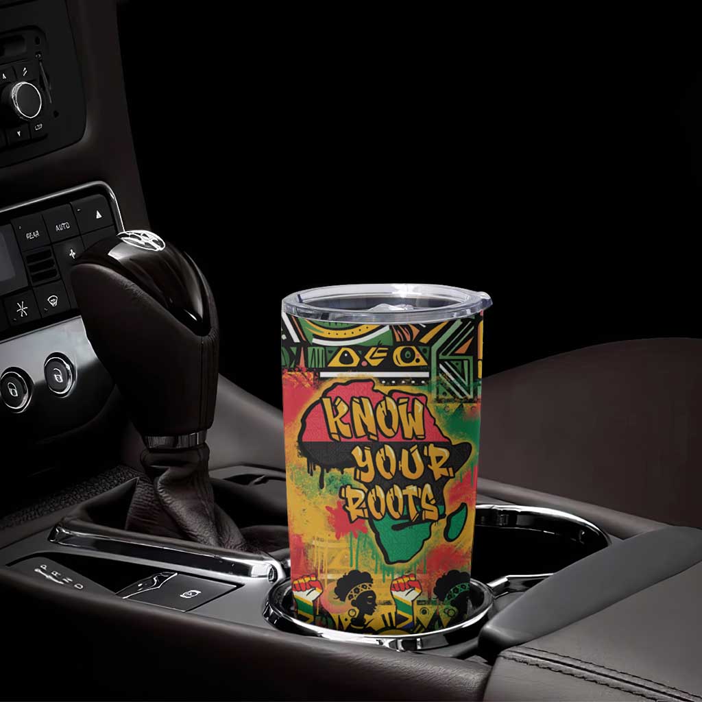 African Map Graffiti Tumbler Cup Know You Roots - Wonder Print Shop