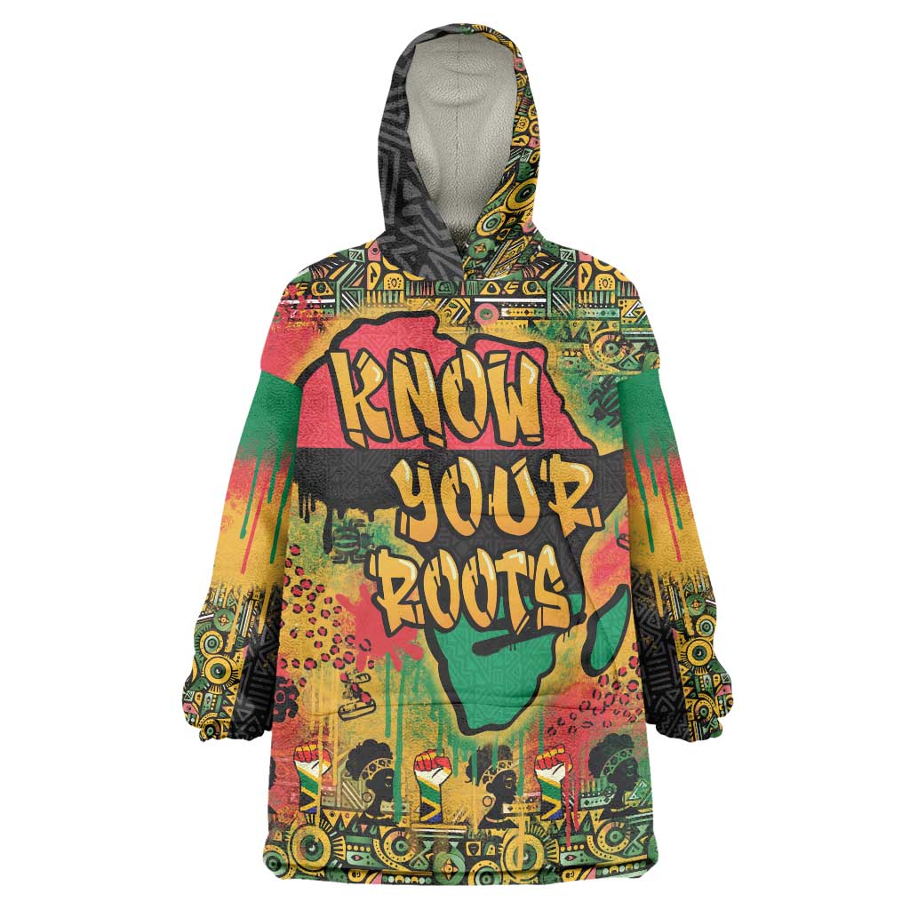 African Map Graffiti Wearable Blanket Hoodie Know You Roots - Wonder Print Shop
