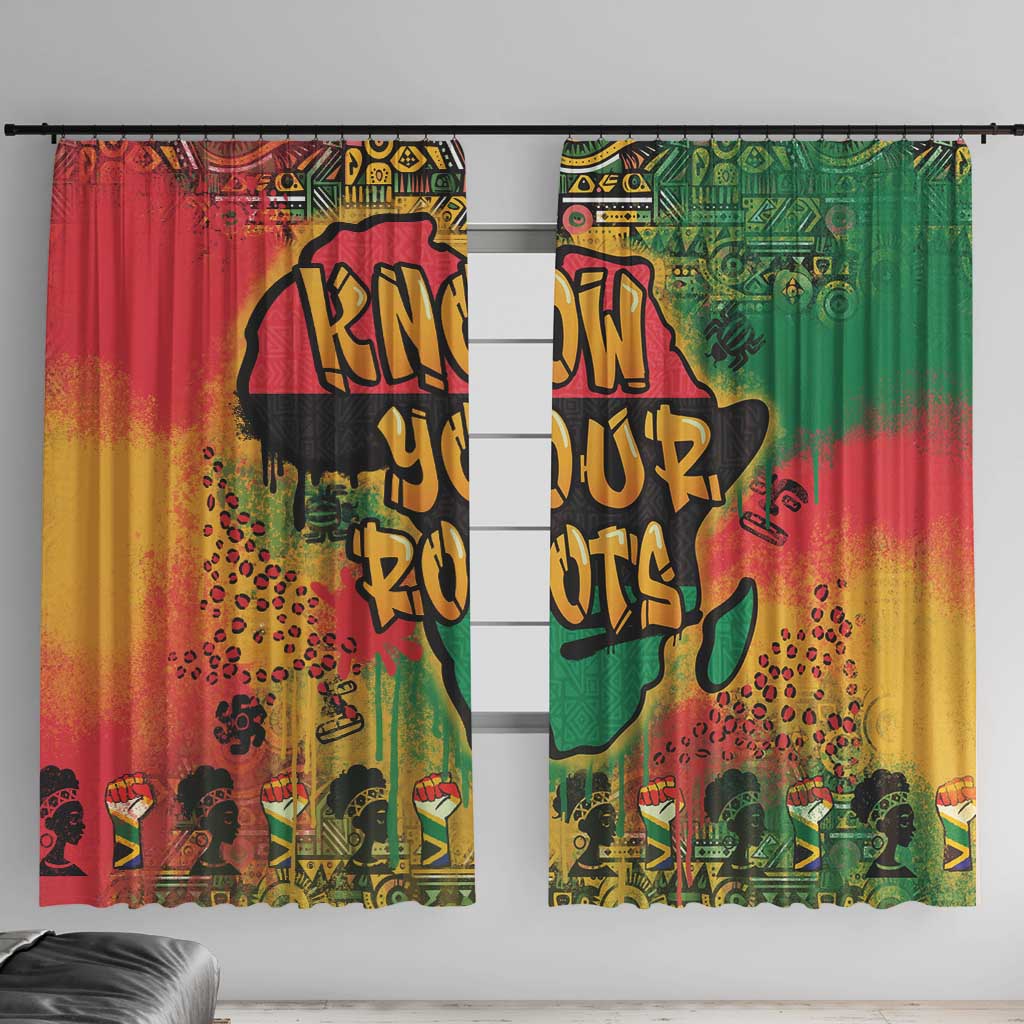 African Map Graffiti Window Curtain Know You Roots - Wonder Print Shop