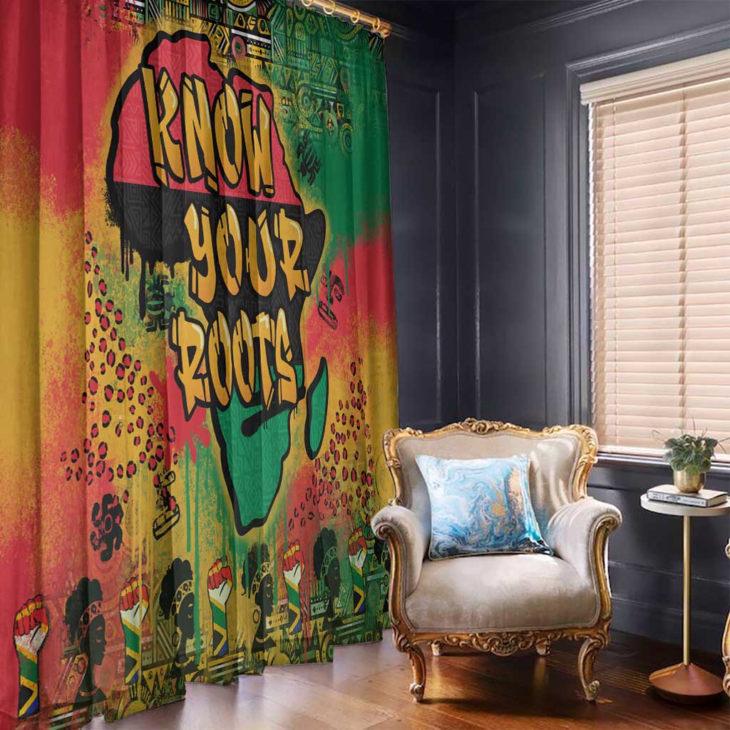 African Map Graffiti Window Curtain Know You Roots - Wonder Print Shop