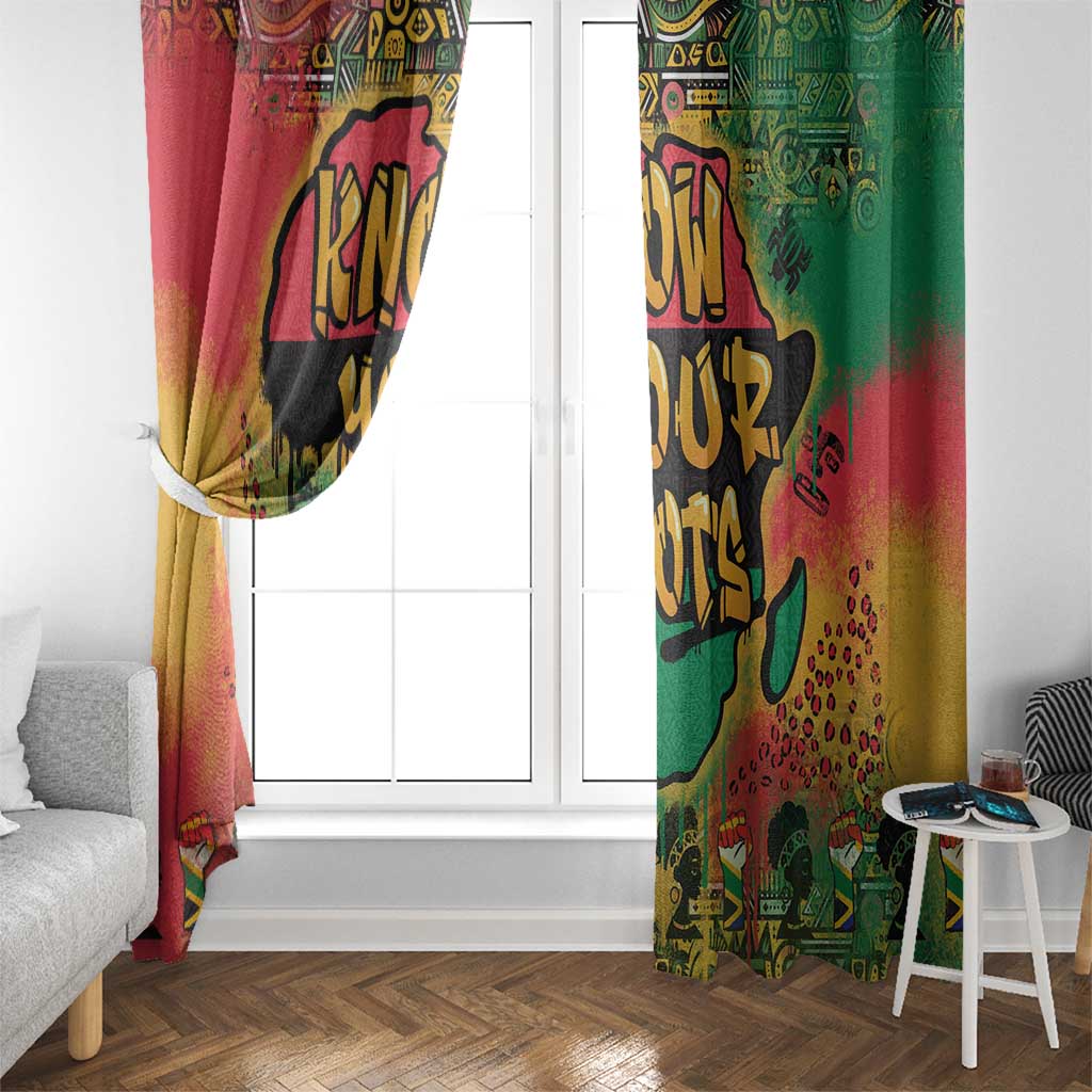 African Map Graffiti Window Curtain Know You Roots - Wonder Print Shop