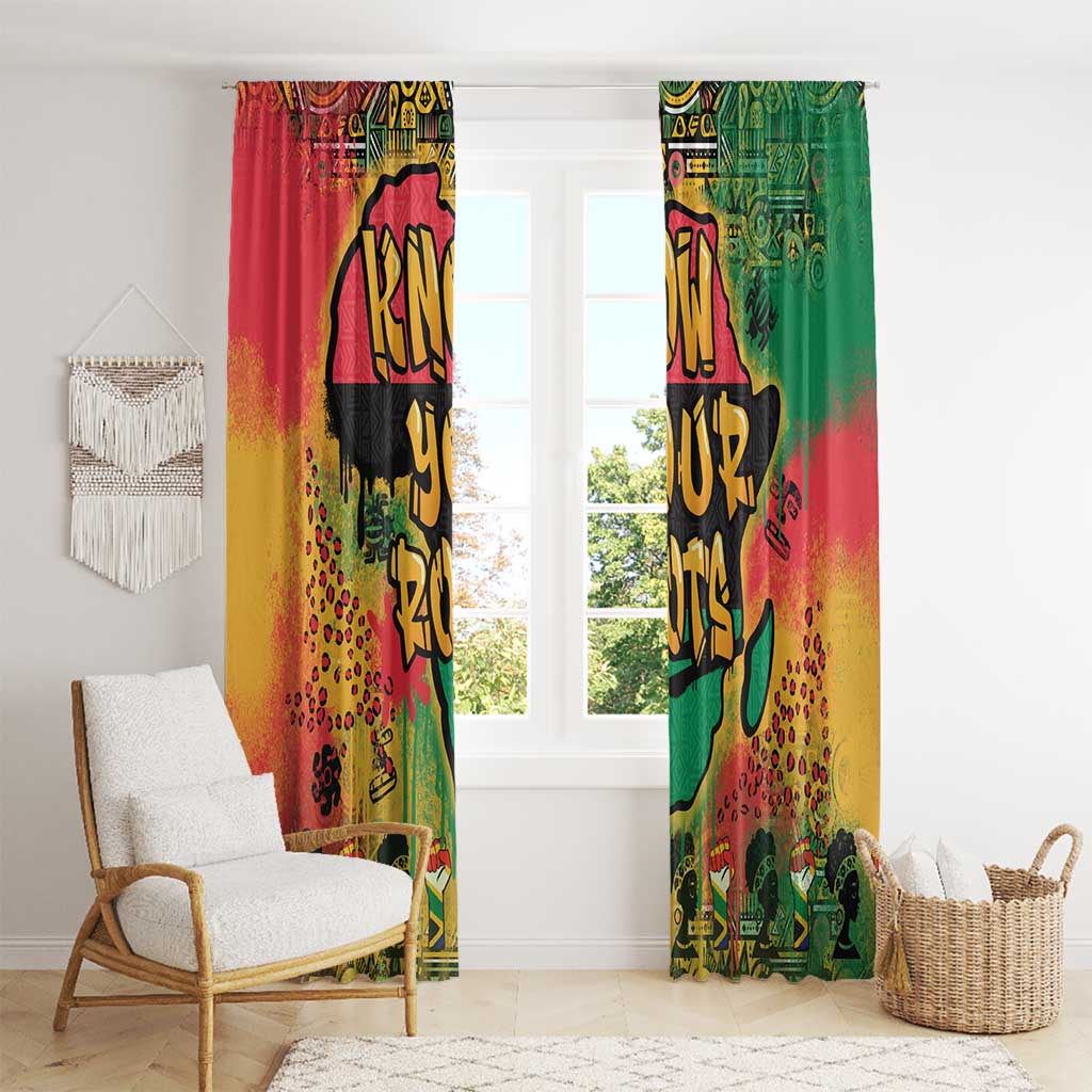 African Map Graffiti Window Curtain Know You Roots - Wonder Print Shop