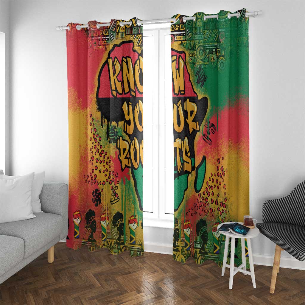 African Map Graffiti Window Curtain Know You Roots - Wonder Print Shop