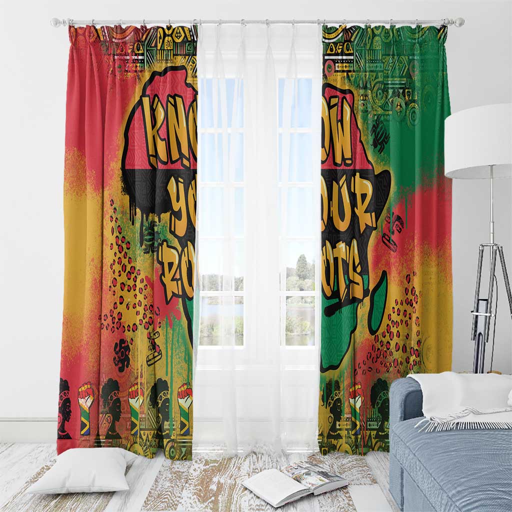 African Map Graffiti Window Curtain Know You Roots - Wonder Print Shop