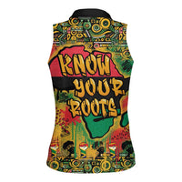 African Map Graffiti Women Sleeveless Polo Shirt Know You Roots - Wonder Print Shop