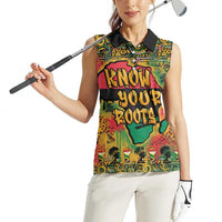 African Map Graffiti Women Sleeveless Polo Shirt Know You Roots - Wonder Print Shop