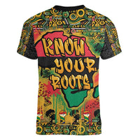 African Map Graffiti Women V-Neck T-Shirt Know You Roots - Wonder Print Shop