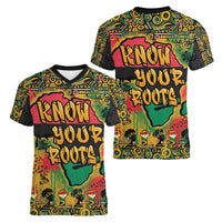 African Map Graffiti Women V-Neck T-Shirt Know You Roots - Wonder Print Shop