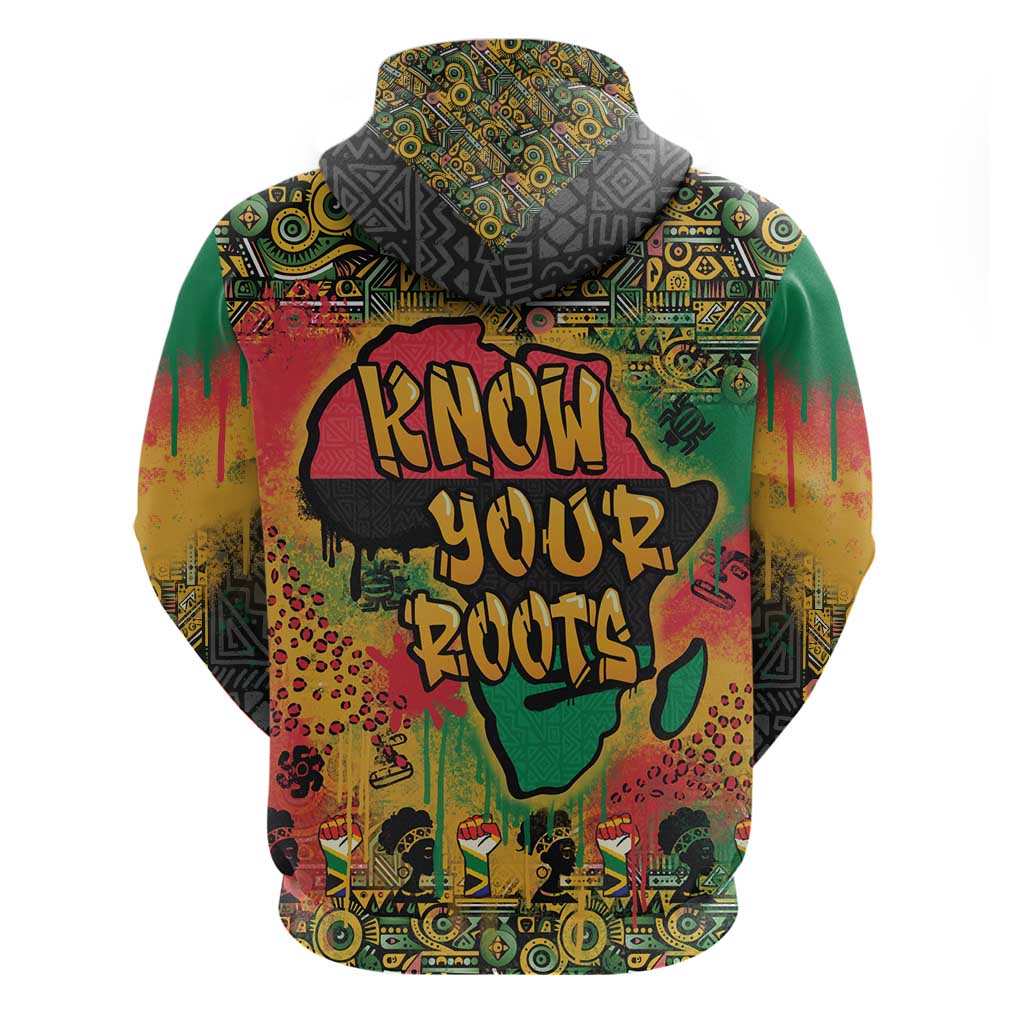 African Map Graffiti Zip Hoodie Know You Roots - Wonder Print Shop