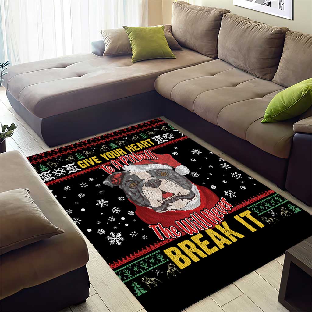 Give Your Heart Pitbull Dog Area Rug The Will Never Break It - Wonder Print Shop