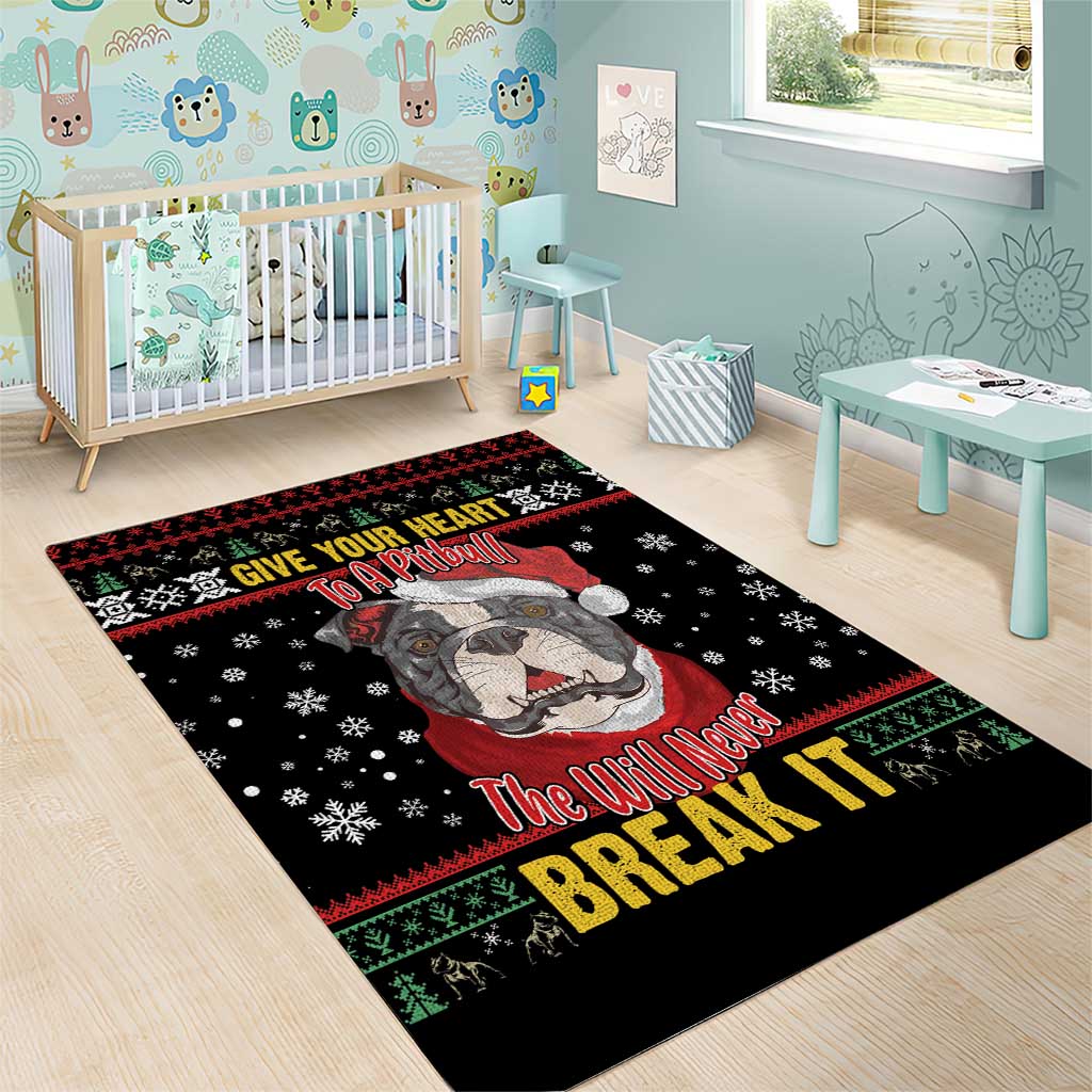 Give Your Heart Pitbull Dog Area Rug The Will Never Break It - Wonder Print Shop