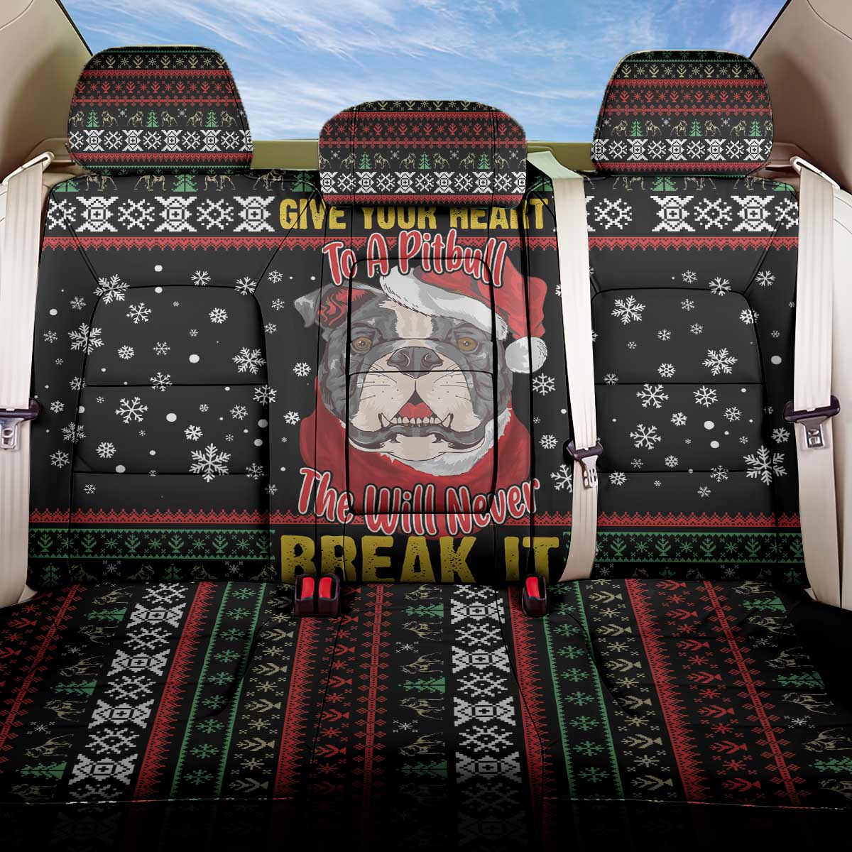 Give Your Heart Pitbull Dog Back Car Seat Cover The Will Never Break It - Wonder Print Shop
