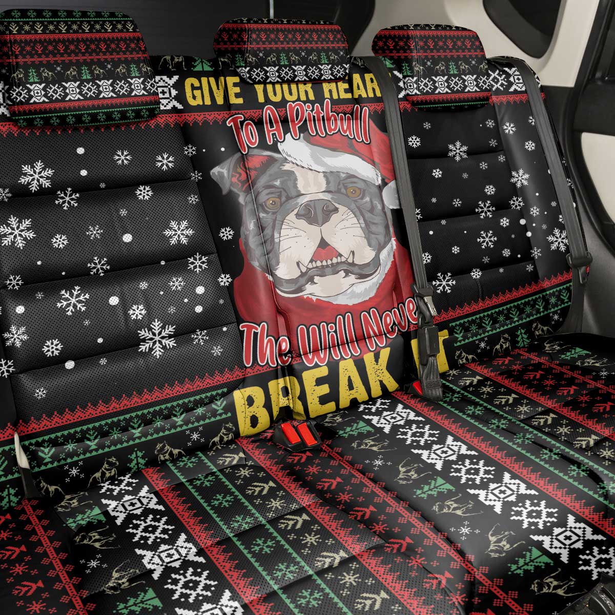 Give Your Heart Pitbull Dog Back Car Seat Cover The Will Never Break It - Wonder Print Shop