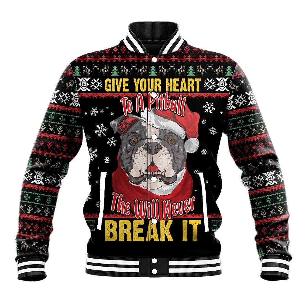 Give Your Heart Pitbull Dog Baseball Jacket The Will Never Break It - Wonder Print Shop