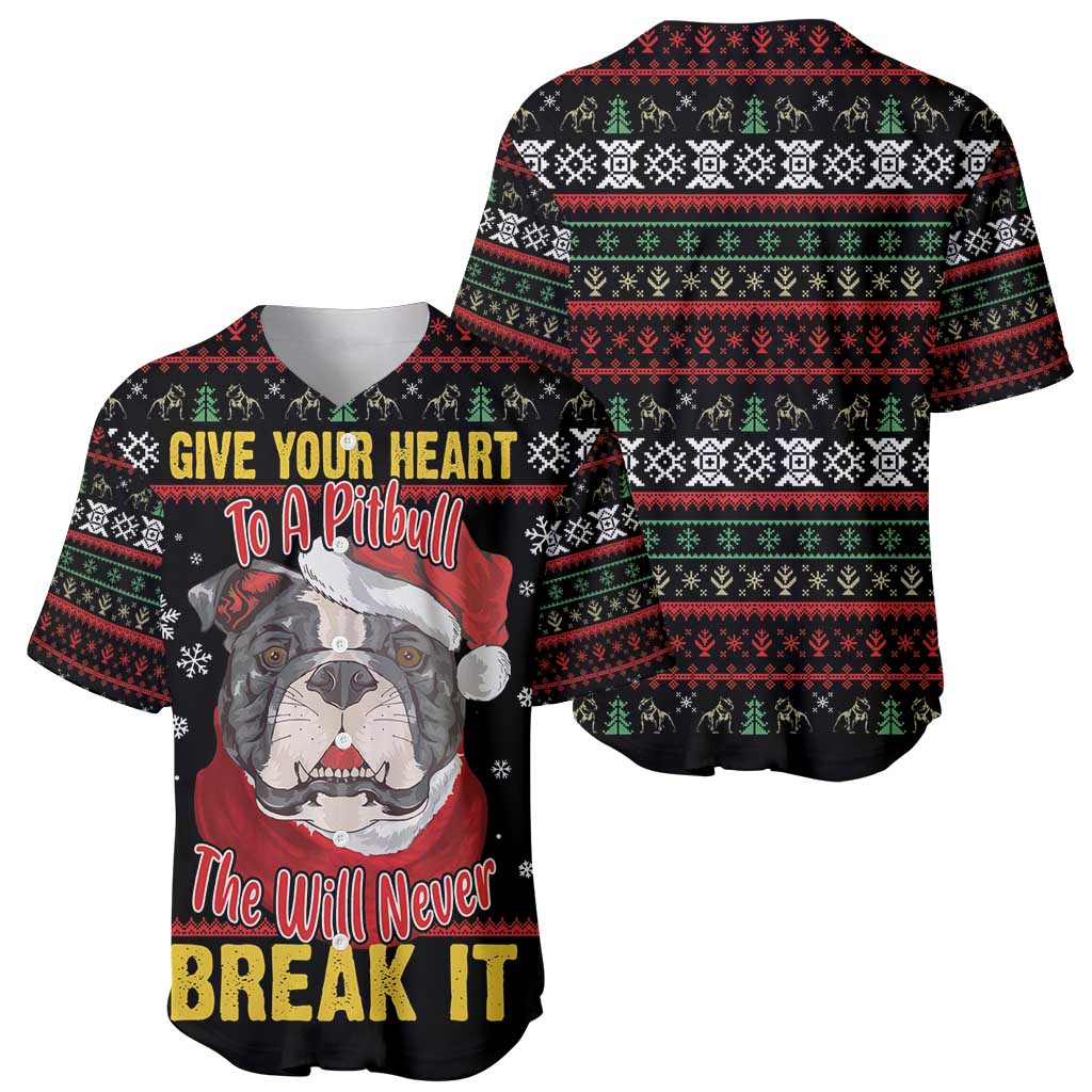 Give Your Heart Pitbull Dog Baseball Jersey The Will Never Break It - Wonder Print Shop