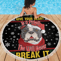 Give Your Heart Pitbull Dog Beach Blanket The Will Never Break It - Wonder Print Shop