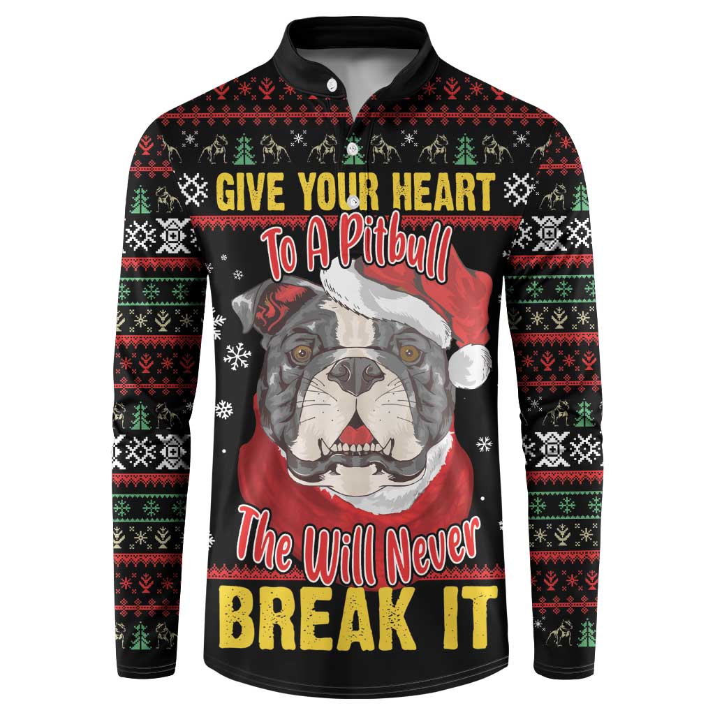 Give Your Heart Pitbull Dog Button Sweatshirt The Will Never Break It - Wonder Print Shop