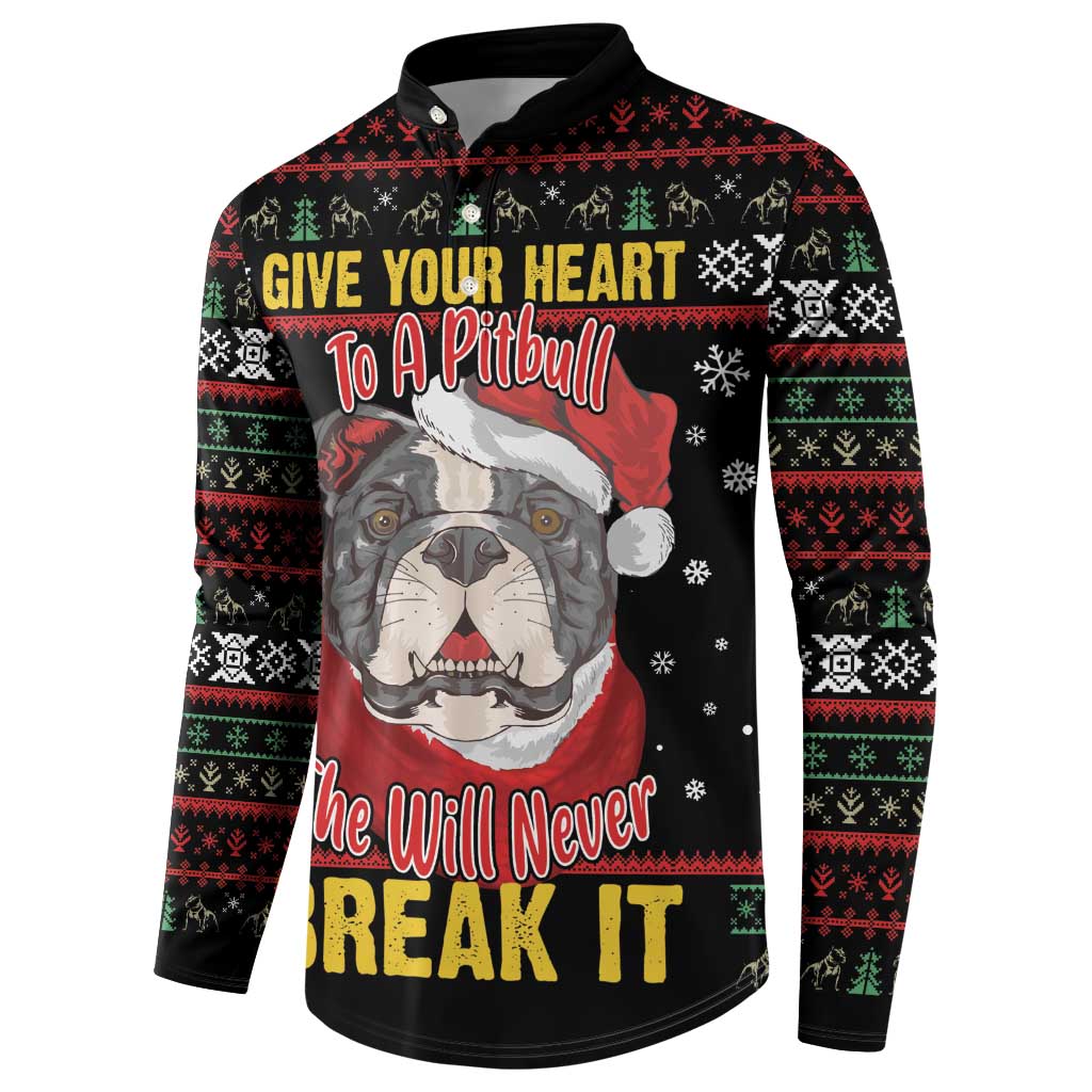 Give Your Heart Pitbull Dog Button Sweatshirt The Will Never Break It - Wonder Print Shop