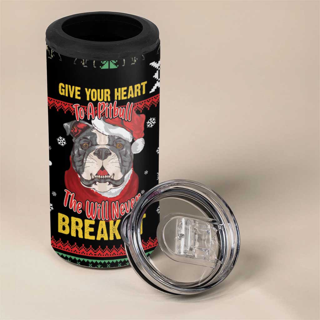 Give Your Heart Pitbull Dog 4 in 1 Can Cooler Tumbler The Will Never Break It - Wonder Print Shop