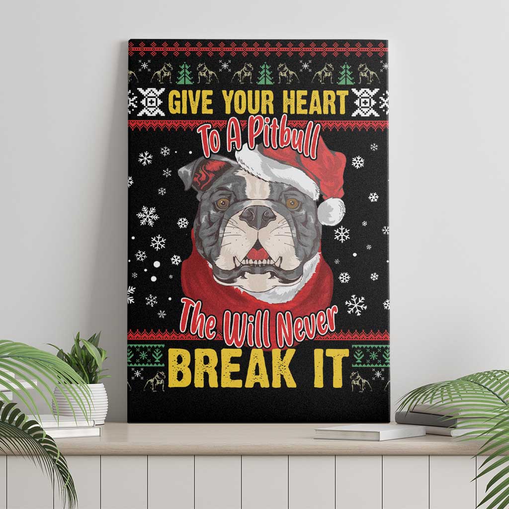 Give Your Heart Pitbull Dog Canvas Wall Art The Will Never Break It - Wonder Print Shop