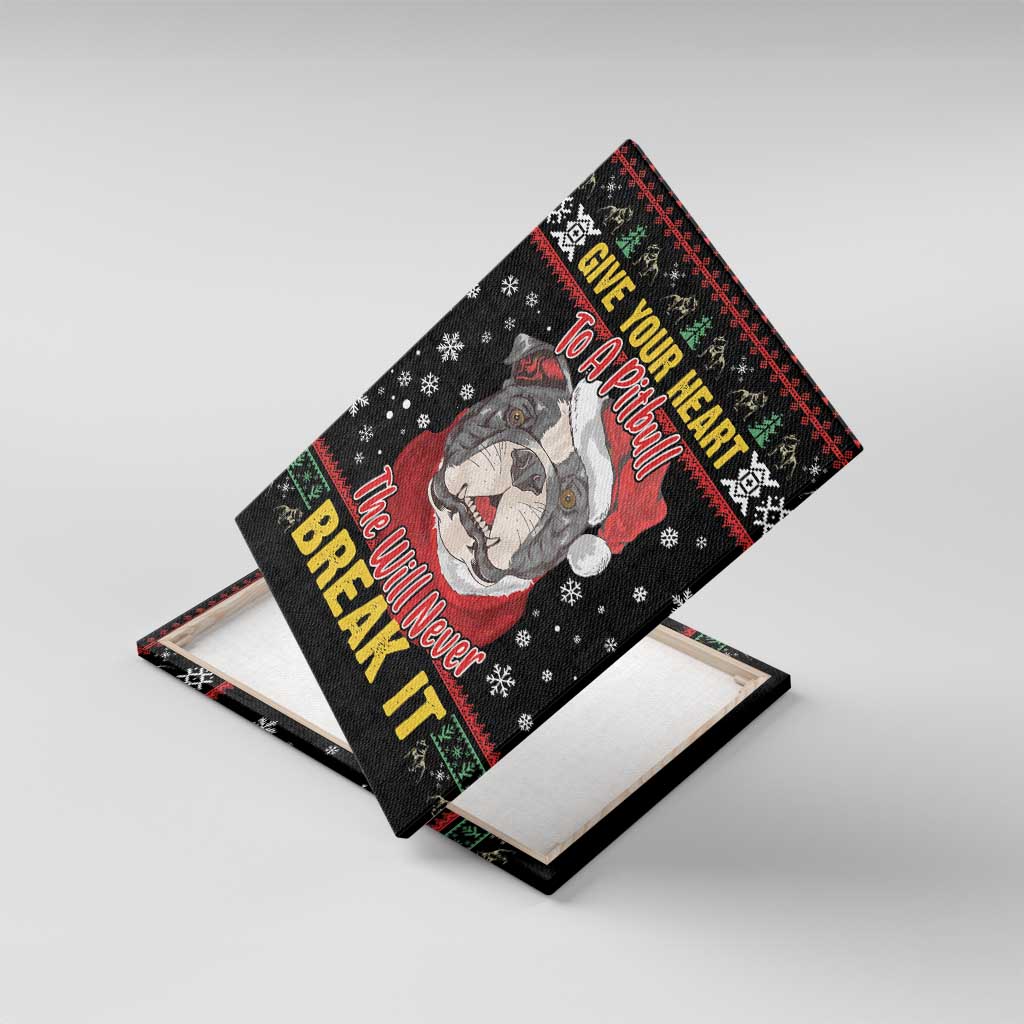 Give Your Heart Pitbull Dog Canvas Wall Art The Will Never Break It - Wonder Print Shop