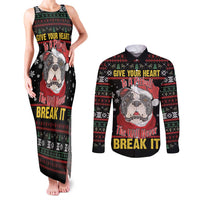 Give Your Heart Pitbull Dog Couples Matching Tank Maxi Dress and Long Sleeve Button Shirt The Will Never Break It - Wonder Print Shop