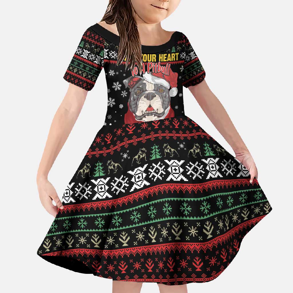 Give Your Heart Pitbull Dog Family Matching Long Sleeve Bodycon Dress and Hawaiian Shirt The Will Never Break It - Wonder Print Shop