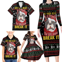 Give Your Heart Pitbull Dog Family Matching Long Sleeve Bodycon Dress and Hawaiian Shirt The Will Never Break It - Wonder Print Shop