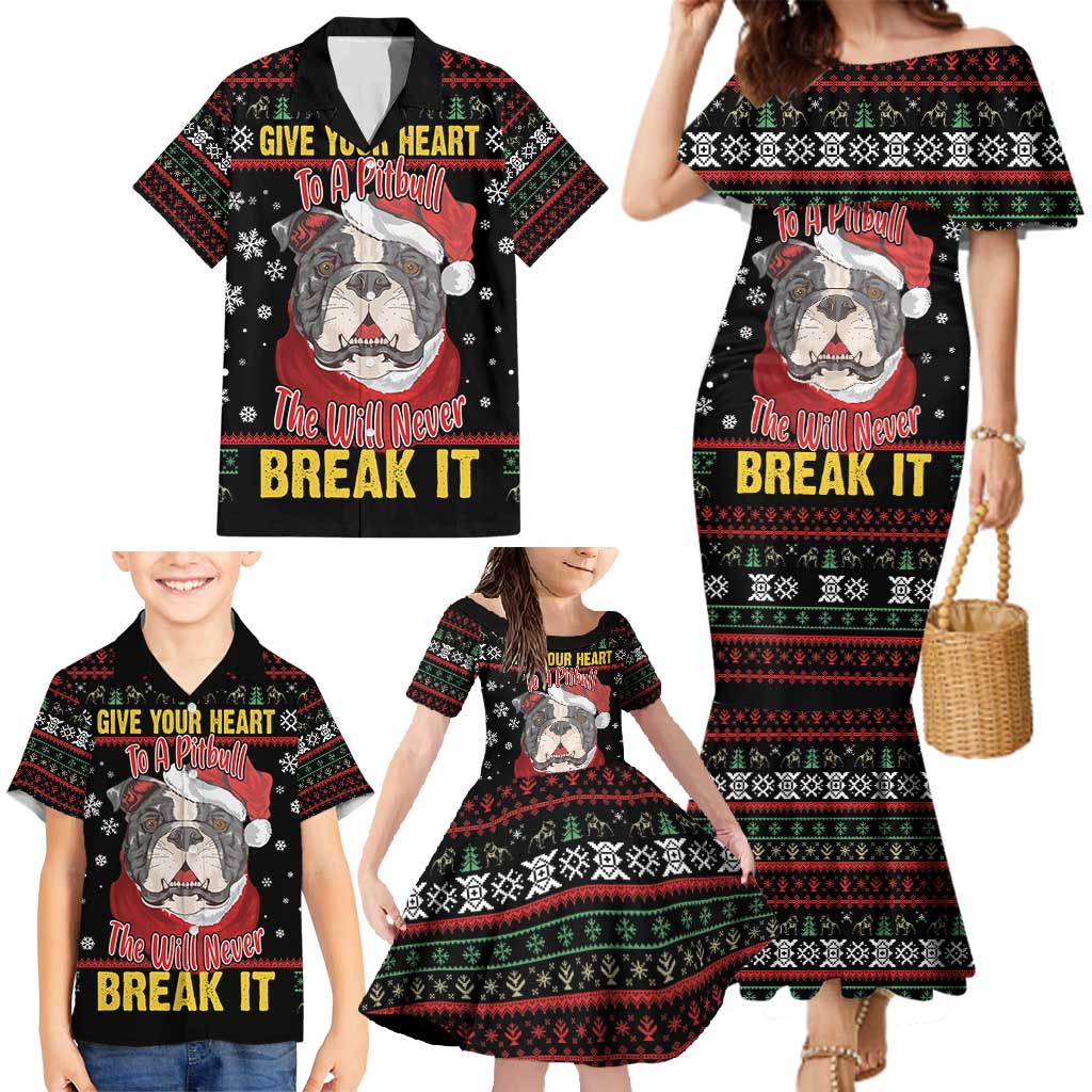 Give Your Heart Pitbull Dog Family Matching Mermaid Dress and Hawaiian Shirt The Will Never Break It - Wonder Print Shop