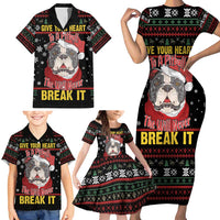 Give Your Heart Pitbull Dog Family Matching Short Sleeve Bodycon Dress and Hawaiian Shirt The Will Never Break It - Wonder Print Shop