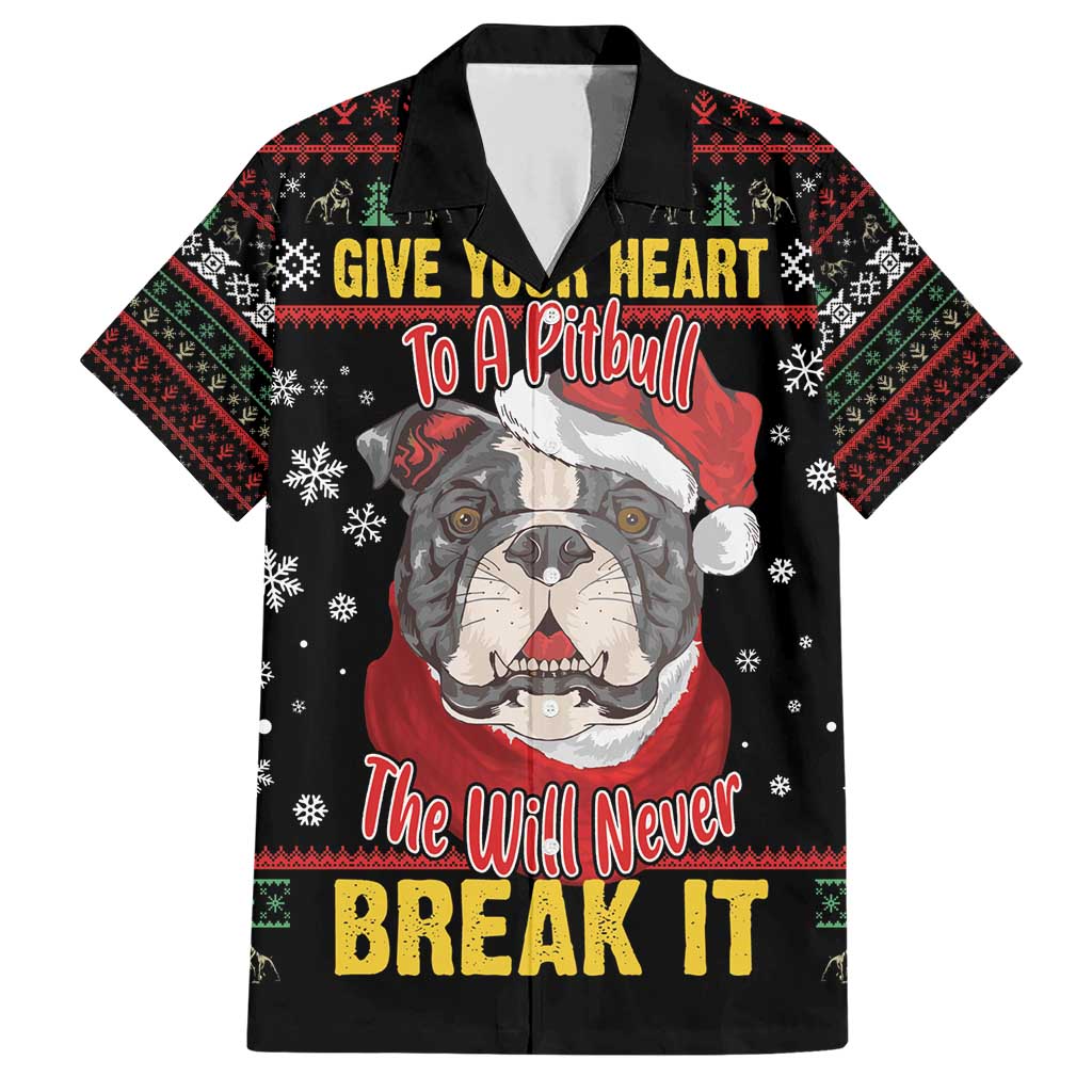 Give Your Heart Pitbull Dog Family Matching Short Sleeve Bodycon Dress and Hawaiian Shirt The Will Never Break It - Wonder Print Shop