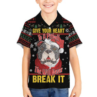 Give Your Heart Pitbull Dog Family Matching Short Sleeve Bodycon Dress and Hawaiian Shirt The Will Never Break It - Wonder Print Shop