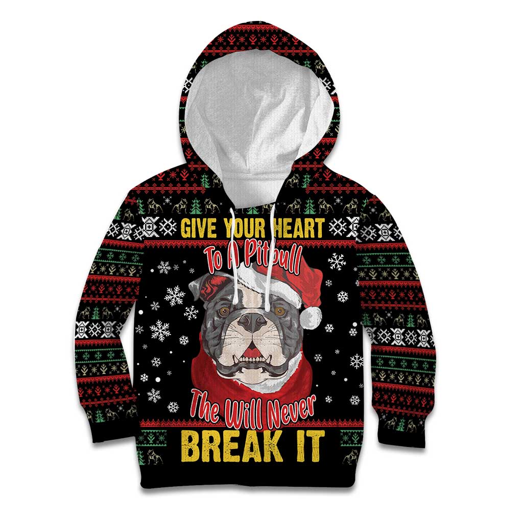 Give Your Heart Pitbull Dog Kid Hoodie The Will Never Break It - Wonder Print Shop