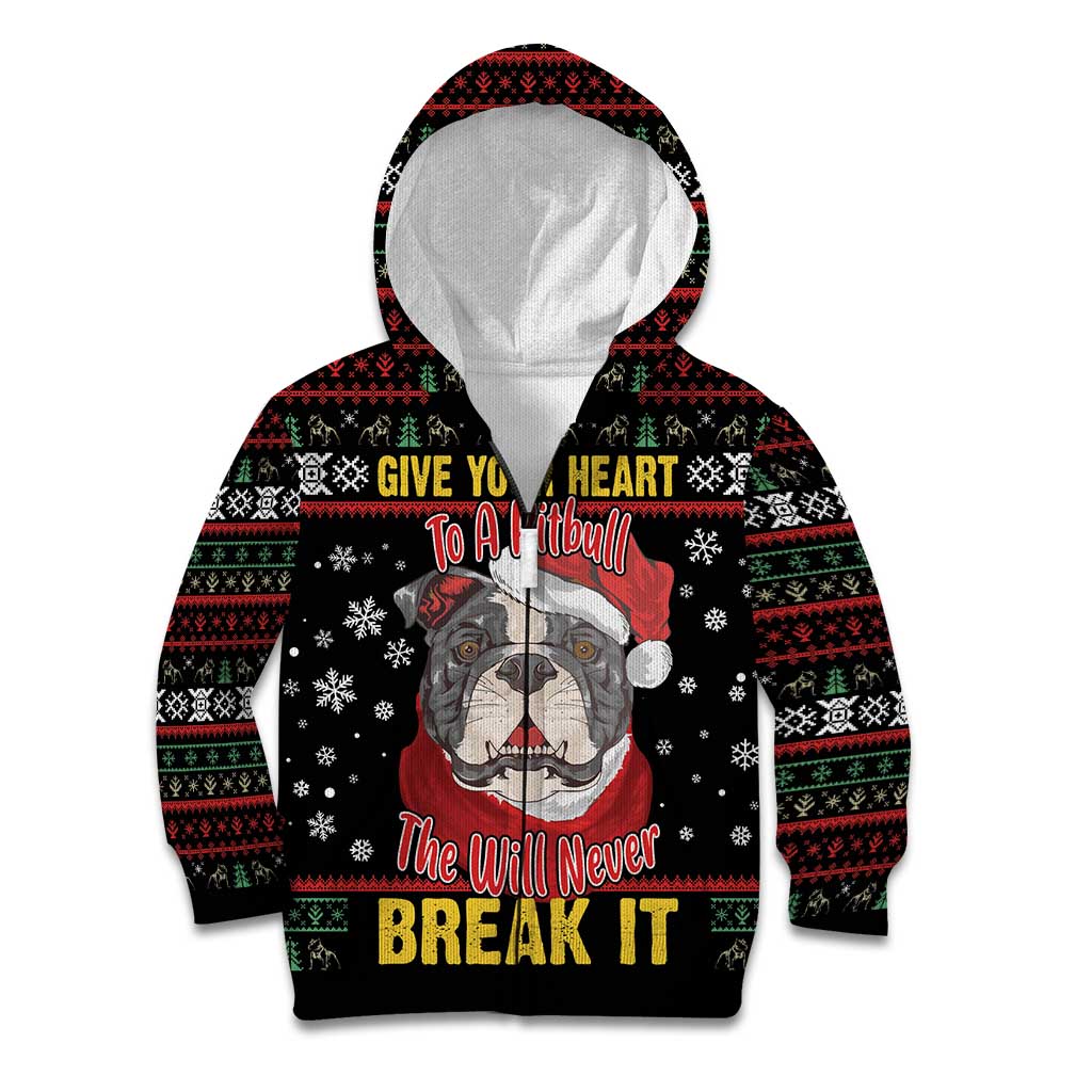 Give Your Heart Pitbull Dog Kid Hoodie The Will Never Break It - Wonder Print Shop