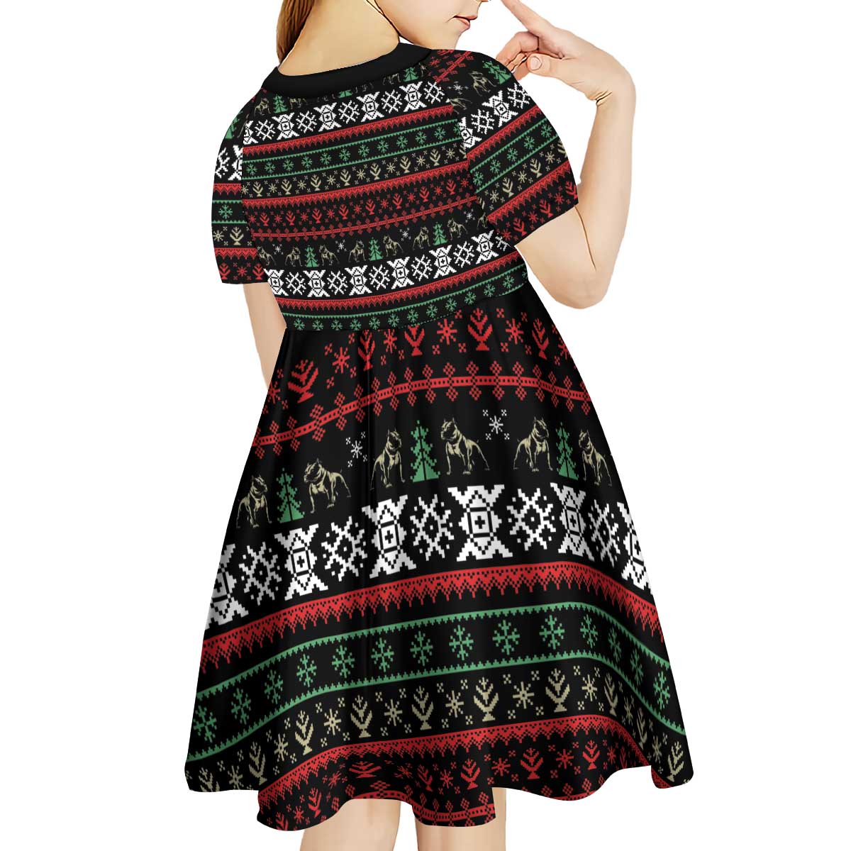 Give Your Heart Pitbull Dog Kid Short Sleeve Dress The Will Never Break It - Wonder Print Shop