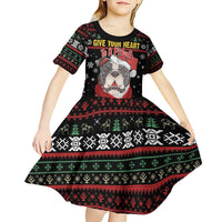 Give Your Heart Pitbull Dog Kid Short Sleeve Dress The Will Never Break It - Wonder Print Shop