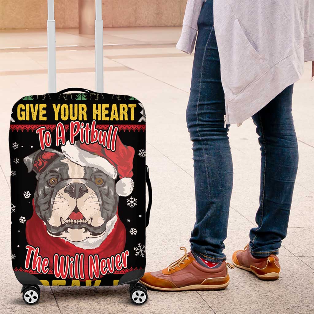 Give Your Heart Pitbull Dog Luggage Cover The Will Never Break It - Wonder Print Shop