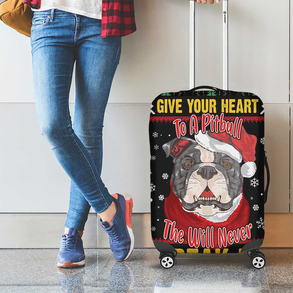 Give Your Heart Pitbull Dog Luggage Cover The Will Never Break It - Wonder Print Shop